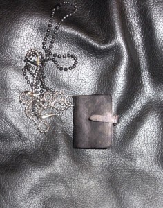 Mini Leather Bound Book Necklace