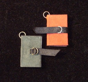 Mini Leather Bound Book Necklace Suede
