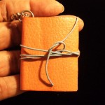 Leather Bound Mini-book Necklace